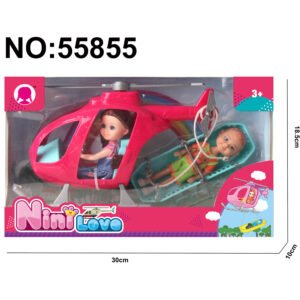 6 inch girl doll and boy doll with stretcher