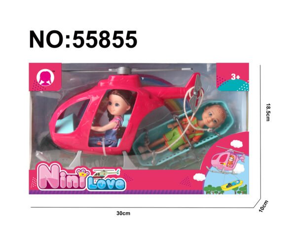 6 inch girl doll and boy doll with stretcher
