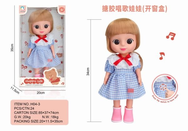 34cm vinyl doll with english songs no electricity (3 aaa)
