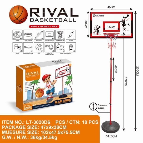 double + metal framefour pipe basketball stands.