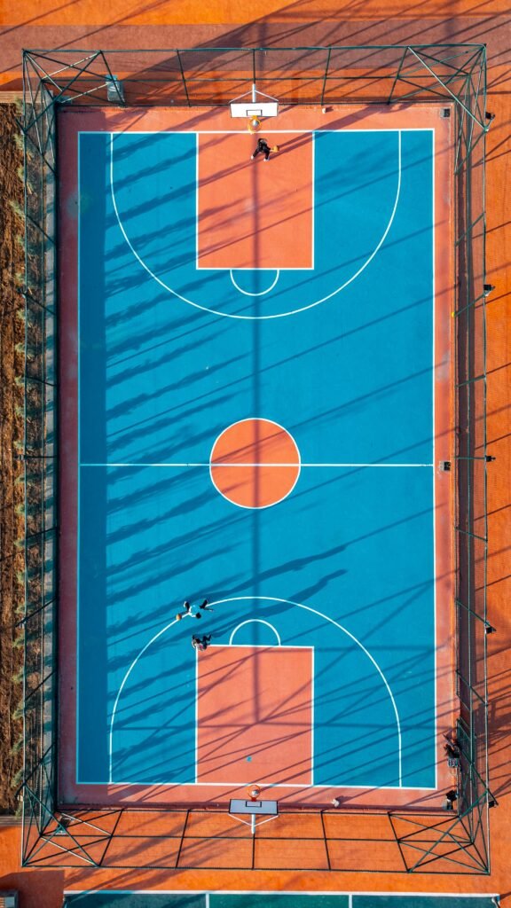 pexels photo 16535959 16535959 Explore an aerial view of a vibrant outdoor basketball court in Selçuklu, Konya, Türkiye.