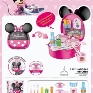 minnie mouse 2 in 1 handbag kitchen | kids' portable pretend play set