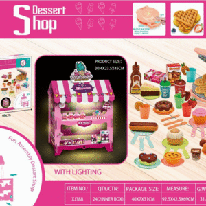 diy dessert shop playset with lighting | 66 piece pretend food toy