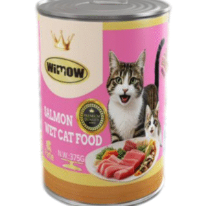 wimow salmon wet cat food pink can 375g