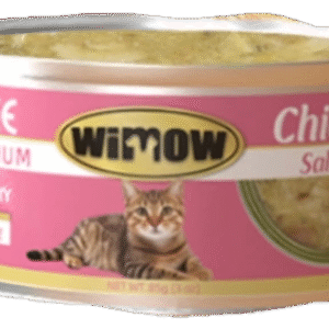 wimow salmon & chicken cat food pink can 170g
