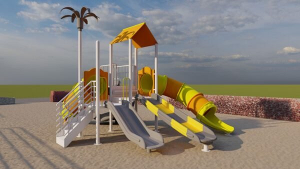 unleash the fun: commercial grade multi slide playground for parks & schools