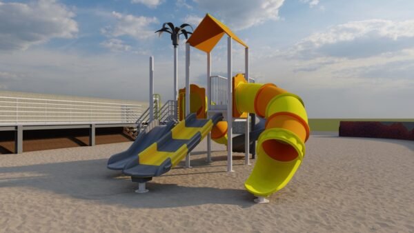 unleash the fun: commercial grade multi slide playground for parks & schools