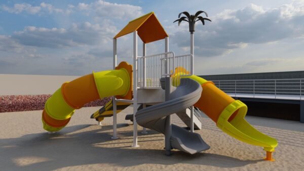 unleash the fun: commercial grade multi slide playground for parks & schools