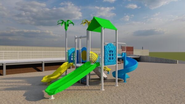 the tropical fun zone: commercial grade multi slide playground