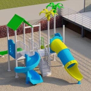 the tropical fun zone: commercial grade multi slide playground