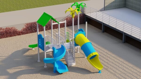 the tropical fun zone: commercial grade multi slide playground