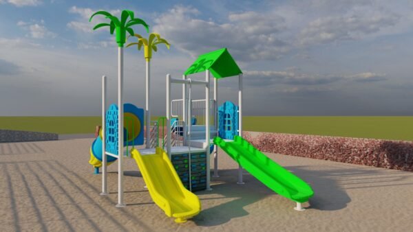 the tropical fun zone: commercial grade multi slide playground